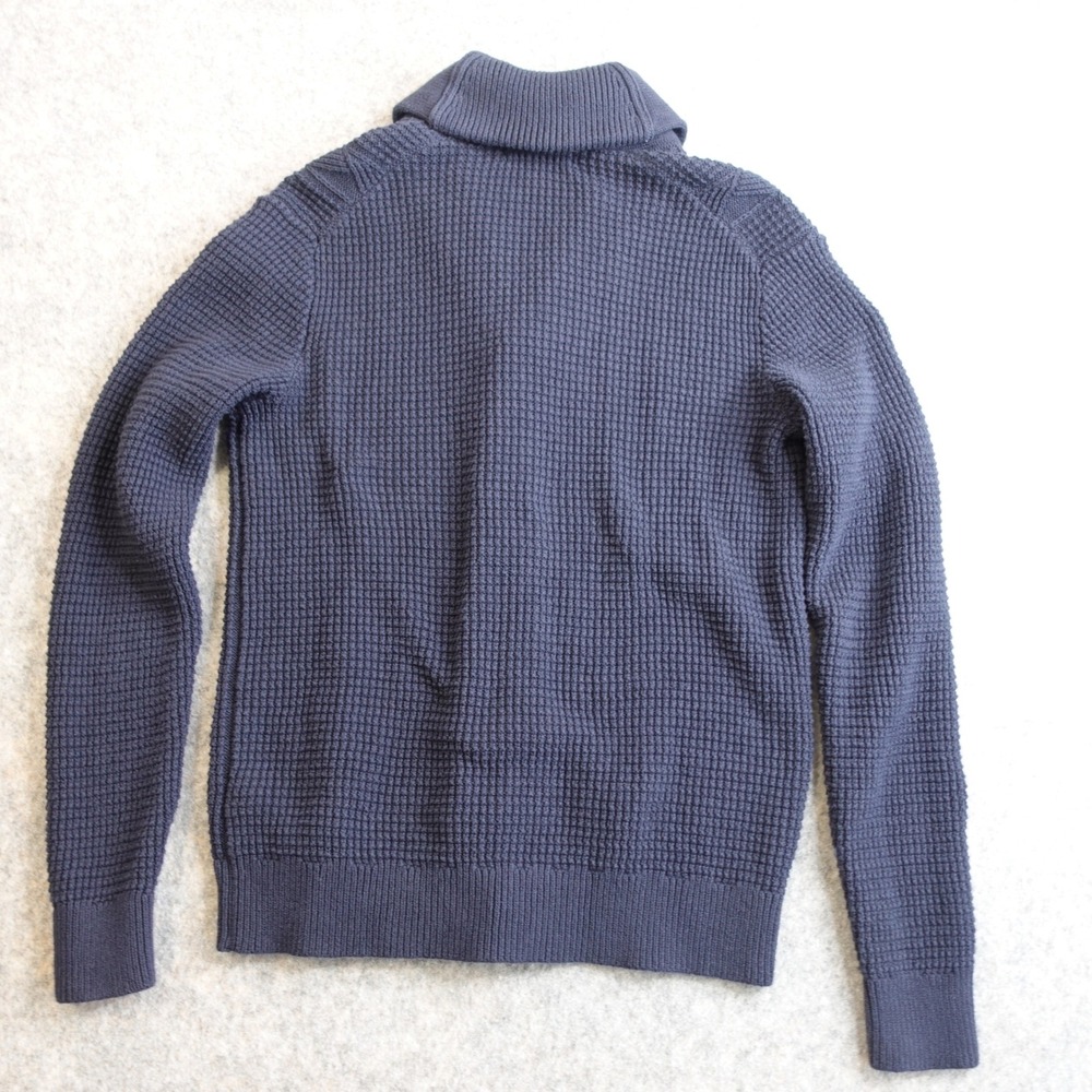 Banana Republic Shawl‎ Collar Cardigan Mens S Blue Waffle Knit Cotton Sweater - Picture 2 of 9